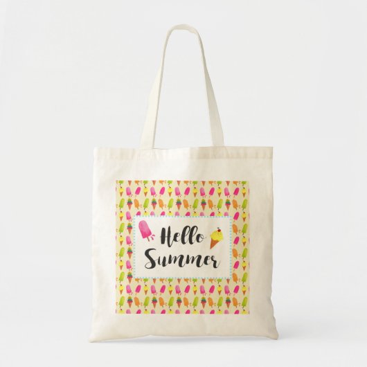 hallo Summer Popsicles en Ice Cream Tote Bag (Voorkant)