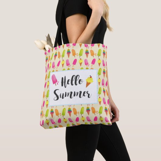 hallo Summer Popsicles en Ice Cream Tote Bag (Dichtbij)