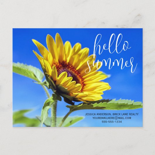 hallo Summer Promotion Business Sunflower Briefkaart (Voorkant)