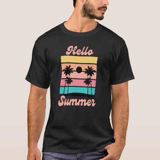 hallo Summer Retro Paradise T-shirt (Voorkant)
