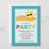 hallo Summer Sun Party Kaart (Voorkant)