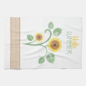 hallo Summer Sunflower Gingham Theedoek (Horizontaal)