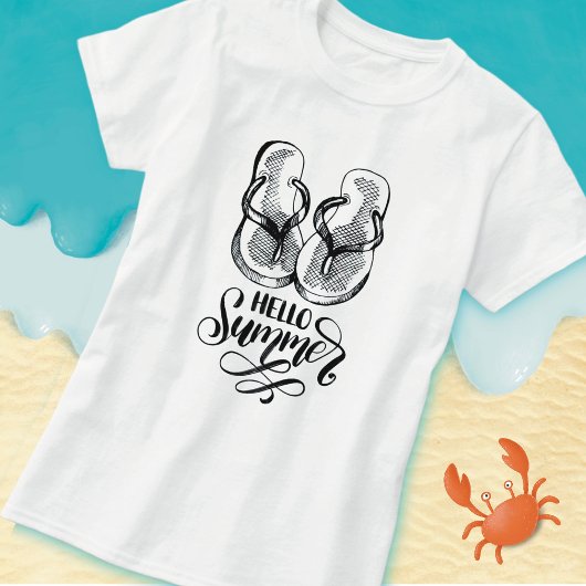 hallo Summer Teenslippers T-Shirt