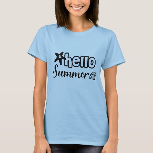 hallo Summer Typografie T-shirt (Voorkant)