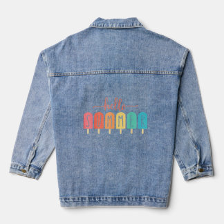 hallo Summer Vacation Ice Cream Popsiche Denim Jacket