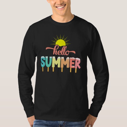 hallo Summer Vacation Ice Lolly Ice Cream Popsiche T-shirt (Voorkant)