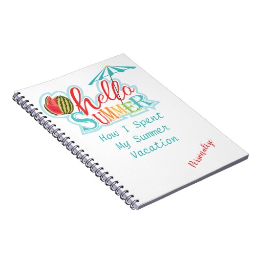 hallo Summer Vacation Personalize Notitieboek Jour (Rechterzijde)