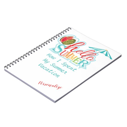 hallo Summer Vacation Personalize Notitieboek Jour (Linkerzijde)