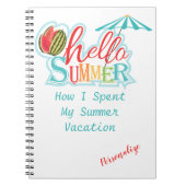 hallo Summer Vacation Personalize Notitieboek Jour (Voorkant)
