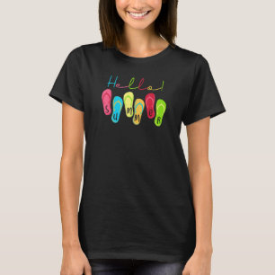 hallo Summer Vibes Teenslippers Beach Vacation Kin T-shirt