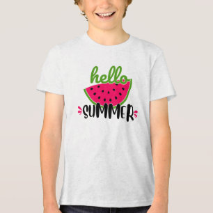 Hallo Summer Watermeloen Tri-Blend Shirt
