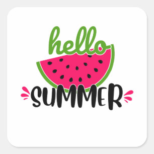 Hallo Summer Watermeloen Vierkante Sticker