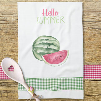 hallo Summer Watermelon Gingham Theedoek