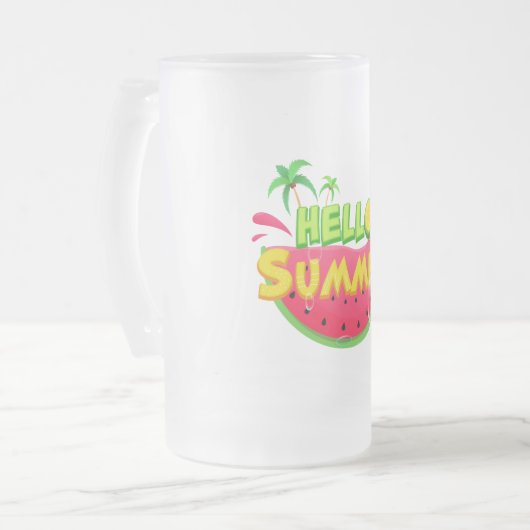 hallo Summer Watermelon Matglas Bierpul (Voorkant links)