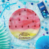 hallo Summer Watermelon Papieren Bordje (Feest)
