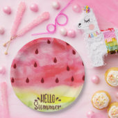 hallo Summer Watermelon Papieren Bordje (Feest)