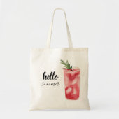 hallo Summer Waterverf Red Cherry Cocktail Tote Bag (Voorkant)