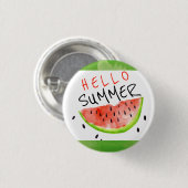 hallo Summer Waterverf Watermelon Green White Ronde Button 3,2 Cm (Voorkant /achterkant)