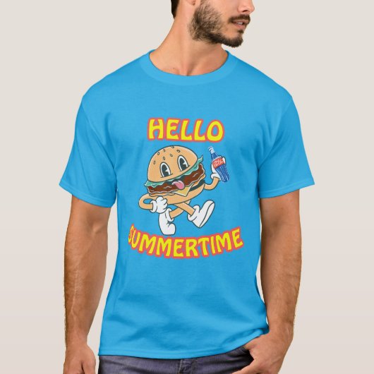 hallo Summertime Hamburger en Cola T-shirt (Voorkant)