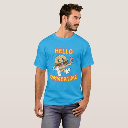 hallo Summertime Hamburger en Cola T-shirt (Voorkant volledig)