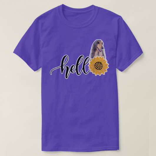 hallo Sunflower Afghan Hound T-shirt (Design voorkant)