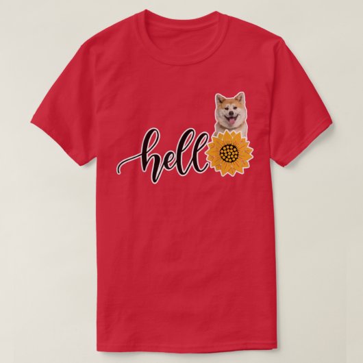hallo Sunflower Akita T-shirt (Design voorkant)