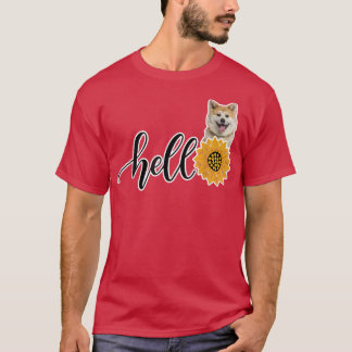 hallo Sunflower Akita T-shirt
