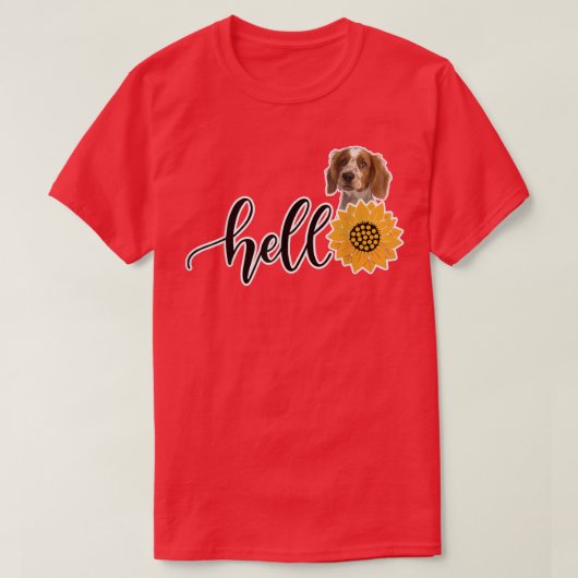 hallo Sunflower Welsh Springer Spaniel T-shirt (Design voorkant)