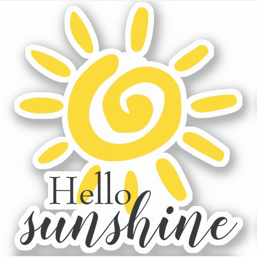 hallo Sunshine | Aangepaste afsnijdVinyl Sticker (Voorkant)