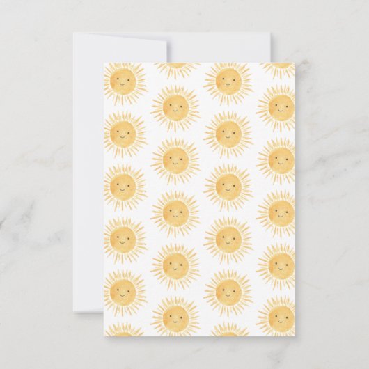 hallo Sunshine Baby shower Bedankkaart (Achterkant)
