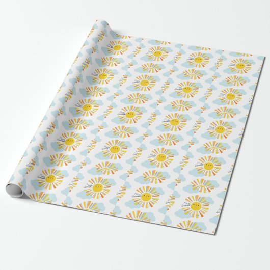 hallo Sunshine Baby shower Cadeaupapier (Uitgerold)
