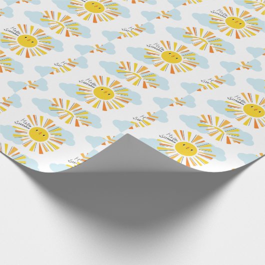 hallo Sunshine Baby shower Cadeaupapier (Hoek)