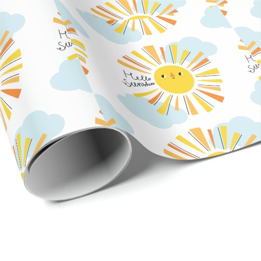 hallo Sunshine Baby shower Cadeaupapier (Rol Hoek)