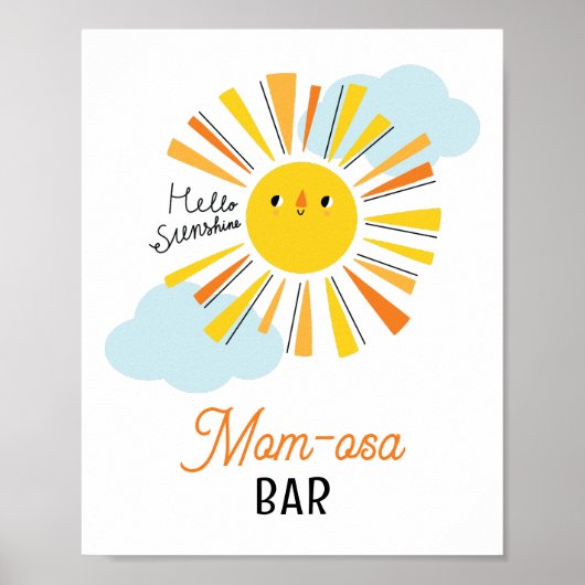 hallo Sunshine Baby shower Ma-osa Bar Poster (Voorkant)