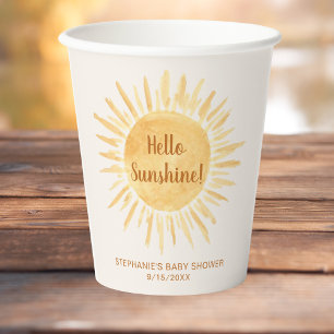 hallo Sunshine Baby shower Papieren Bekers
