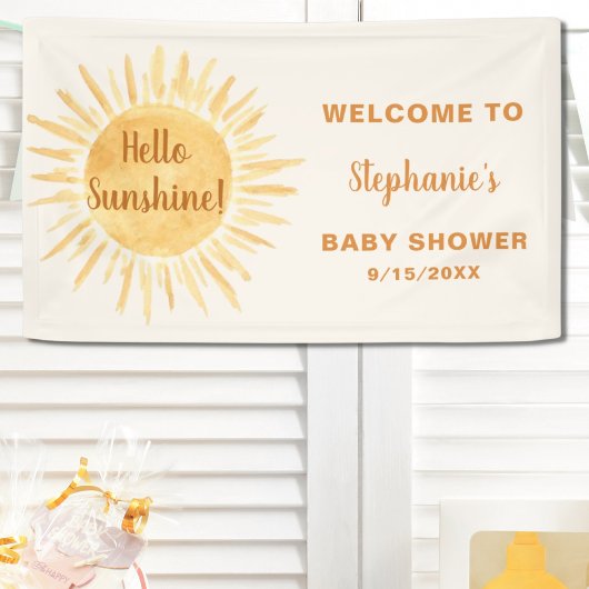 hallo Sunshine Baby shower Spandoek