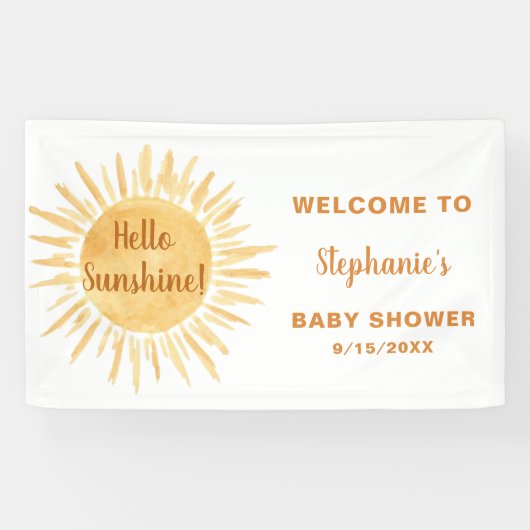 hallo Sunshine Baby shower Spandoek (Horizontaal)