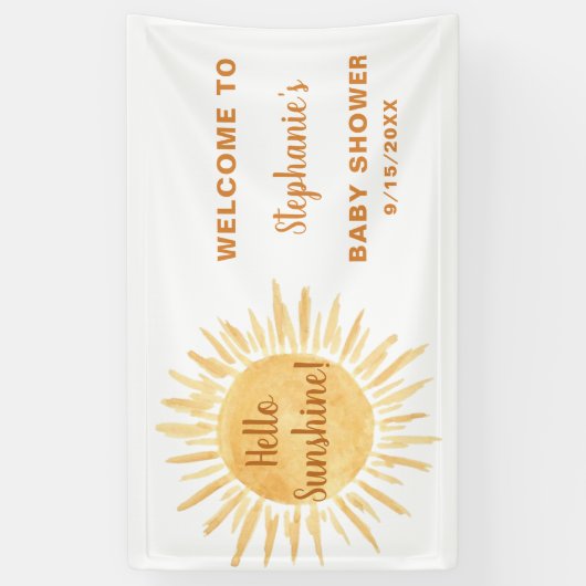 hallo Sunshine Baby shower Spandoek (Verticaal)