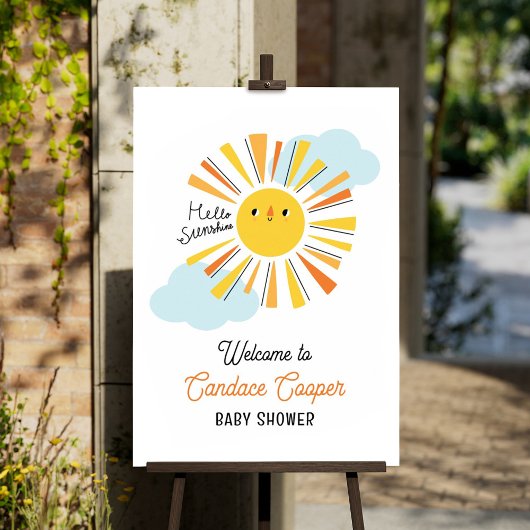 hallo Sunshine Baby shower Welkom Poster