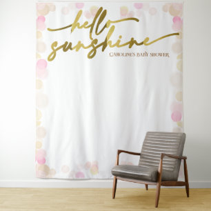 Hallo Sunshine Boho Baby Meisje Douche Achtergrond Wandkleed