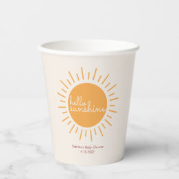 hallo Sunshine Boho Baby shower Paper Cups Papieren Bekers
