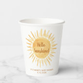 hallo Sunshine Boho Baby shower Papieren Bekers (Achterkant)