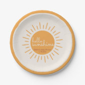 hallo Sunshine Boho Baby shower Papieren Bordje (Voorkant)