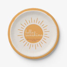 hallo Sunshine Boho Baby shower Papieren Bordje