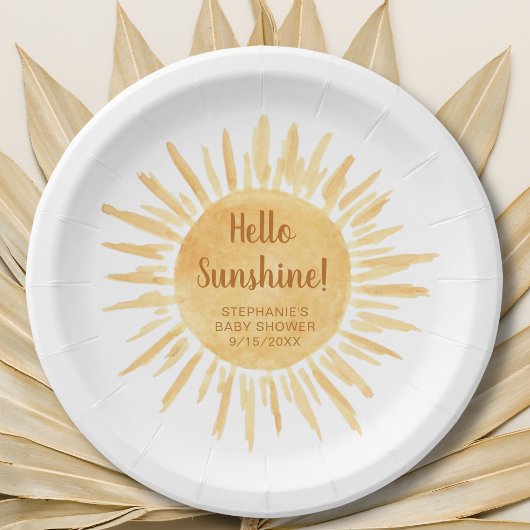 hallo Sunshine Boho Baby shower Papieren Bordje