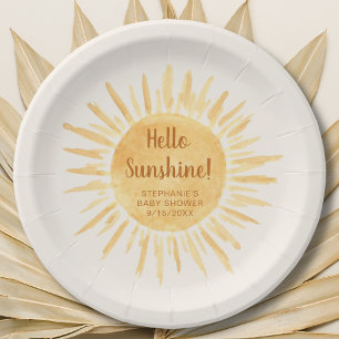hallo Sunshine Boho Baby shower Papieren Bordje