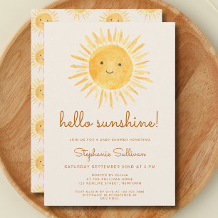 Hallo Sunshine Boho Genderneutraal Baby shower Kaart