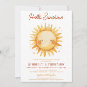 Hallo Sunshine Boho Genderneutraal Baby shower Kaart (Voorkant)
