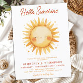 Hallo Sunshine Boho Genderneutraal Baby shower Uitnodiging Briefkaart
