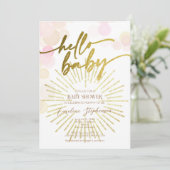 Hallo Sunshine Boho Modern Happy Baby Girl Douche Kaart (Staand voorkant)